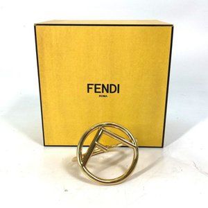 Auth Fendi Ff Bracelet Accessories Bangle Gold Pla